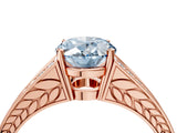 Rose gold Fancy Blue Oval Cut Diamond Split Shank Ring with Pavé Band and Four-Prong Setting_47