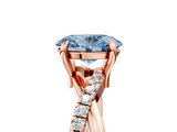 Rose gold Fancy Blue Oval  Cut Diamond Twist Band Solitaire with Prong Setting_60