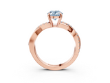 Rose gold Fancy Blue Oval  Cut Diamond Twisted Band with Pavé Setting and Four-Prong Setting_22