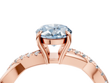 Rose gold Fancy Blue Oval  Cut Diamond Twisted Band with Pavé Setting and Four-Prong Setting_23