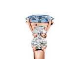 Rose gold Fancy Blue Oval  Cut Five-Stone Prong Set Diamond Ring with Classic Band_37