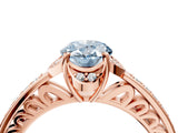 Rose gold Fancy Blue Oval  Cut Halo Diamond Ring with Channel Set Band and Four-Prong Setting_36