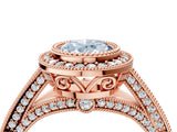 Rose gold Fancy Blue Oval Cut Halo Diamond Split Shank Pave Ring_4