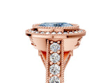 Rose gold Fancy Blue Oval Cut Halo Diamond Split Shank Pave Ring_5