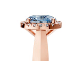 Rose gold Fancy Blue Oval  Cut Halo Solitaire Engagement Ring with Square Band and Four-Prong Setting_71