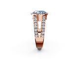 Rose gold Fancy Blue Oval  Cut Halo Split Shank Diamond Ring with Four-Prong Setting_47
