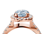 Rose gold Fancy Blue Oval  Cut Halo Split Shank Pave Set Ring_65