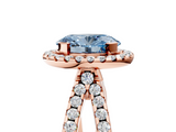 Rose gold Fancy Blue Oval  Cut Halo Split Shank Pave Set Ring_66