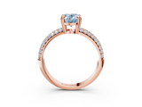 Rose gold Fancy Blue Oval  Cut Pave Diamond Engagement Ring with Channel Set Band and Four-Prong Setting_23