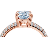 Rose gold Fancy Blue Oval  Cut Pave Diamond Engagement Ring with Channel Set Band and Four-Prong Setting_24