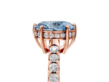 Rose gold Fancy Blue Oval Cut Solitaire Diamond Engagement Ring with Pavé Band and Six-Prong Setting_17