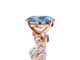 Rose gold Fancy Blue Oval  Cut Solitaire Diamond Twisted Band with Pave Setting_51