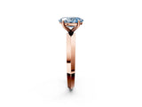 Rose gold Fancy Blue Oval  Cut Solitaire Engagement Ring with Flat Band and Four-Prong Setting 3