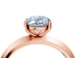 Rose gold Fancy Blue Oval  Cut Solitaire Engagement Ring with Flat Band and Four-Prong Setting 5