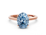 Rose gold Fancy Blue Oval  Cut Solitaire Engagement Ring with Four-Prong Setting and Classic Band_20
