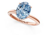 Rose gold Fancy Blue Oval  Cut Solitaire Engagement Ring with Four-Prong Setting and Classic Band_21
