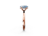 Rose gold Fancy Blue Oval  Cut Solitaire Engagement Ring with Four-Prong Setting and Classic Band_22