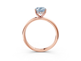 Rose gold Fancy Blue Oval  Cut Solitaire Engagement Ring with Four-Prong Setting and Classic Band_23
