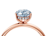 Rose gold Fancy Blue Oval  Cut Solitaire Engagement Ring with Four-Prong Setting and Classic Band_24