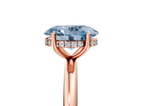 Rose gold Fancy Blue Oval  Cut Solitaire Engagement Ring with Four-Prong Setting and Classic Band_25
