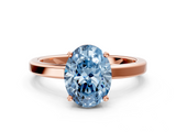 Rose gold Fancy Blue Oval  Cut Solitaire Engagement Ring with Four-Prong Setting on a Classic Band_20