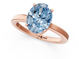 Rose gold Fancy Blue Oval  Cut Solitaire Engagement Ring with Four-Prong Setting on a Classic Band_21