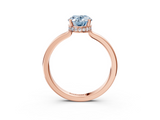 Rose gold Fancy Blue Oval  Cut Solitaire Engagement Ring with Four-Prong Setting on a Classic Band_23