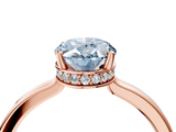Rose gold Fancy Blue Oval  Cut Solitaire Engagement Ring with Four-Prong Setting on a Classic Band_24