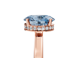 Rose gold Fancy Blue Oval  Cut Solitaire Engagement Ring with Four-Prong Setting on a Classic Band_25