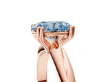 Rose gold Fancy Blue Oval  Cut Solitaire Engagement Ring with Tapered Band and Four-Prong Setting 5