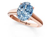 Rose gold Fancy Blue Oval Cut Solitaire Engagement Ring with Tapered Band and Four-Prong Setting_4