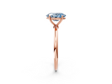 Rose gold Fancy Blue Oval  Cut Solitaire Engagement Ring with Thin Band and Four-Prong Setting_5