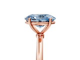 Rose gold Fancy Blue Oval  Cut Solitaire Engagement Ring with Thin Band and Four-Prong Setting_8