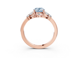 Rose gold Fancy Blue Oval  Cut Solitaire Floral Diamond Ring with Four-Prong Setting_40