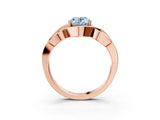 Rose gold Fancy Blue Oval Cut Solitaire Intertwined Band Prong Setting Ring_3