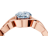 Rose gold Fancy Blue Oval Cut Solitaire Intertwined Band Prong Setting Ring_4