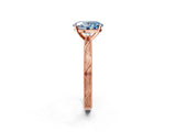 Rose gold Fancy Blue Oval Cut Solitaire Milgrain Engraved Band with Four-Prong Setting_2