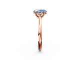 Rose gold Fancy Blue Oval  Cut Solitaire Ring with Cathedral Band and Four-Prong Setting_90