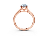 Rose gold Fancy Blue Oval  Cut Solitaire Ring with Cathedral Band and Four-Prong Setting_91