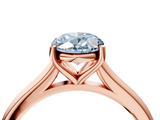 Rose gold Fancy Blue Oval  Cut Solitaire Ring with Cathedral Band and Four-Prong Setting_92