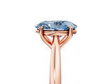 Rose gold Fancy Blue Oval  Cut Solitaire Ring with Cathedral Band and Four-Prong Setting_93