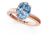 Rose gold Fancy Blue Oval  Cut Solitaire Ring with Four-Prong Setting and Classic Band_46