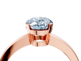 Rose gold Fancy Blue Oval  Cut Solitaire Ring with Four-Prong Setting and Classic Band_49