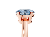 Rose gold Fancy Blue Oval  Cut Solitaire Ring with Four-Prong Setting and Classic Band_50