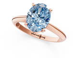 Rose gold Fancy Blue Oval  Cut Solitaire Ring with Four-Prong Setting on a Classic Band_72
