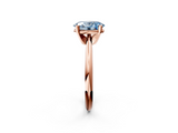 Rose gold Fancy Blue Oval  Cut Solitaire Ring with Four-Prong Setting on a Classic Band_73
