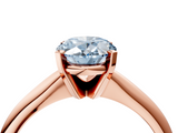 Rose gold Fancy Blue Oval  Cut Solitaire Ring with Four-Prong Setting on a Classic Band_75