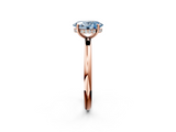 Rose gold Fancy Blue Oval  Cut Solitaire Ring with Thin Band and Four-Prong Setting_14