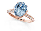 Rose gold Fancy Blue Oval Cut Solitaire Split Shank Pave Diamond Engagement Ring with Four-Prong Setting_37