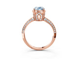 Rose gold Fancy Blue Oval Cut Solitaire Split Shank Pave Diamond Engagement Ring with Four-Prong Setting_39
